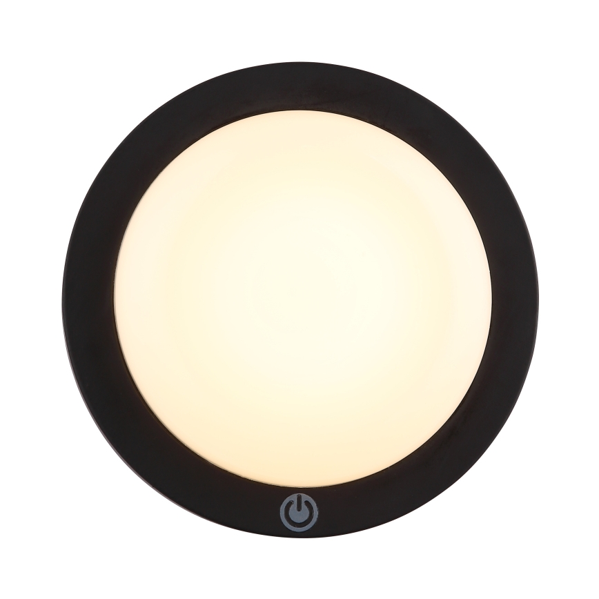 Globo - Aufladbare LED-Touch-Wandleuchte LED/1,2W/3,7V d 15 cm 1800 mAh schwarz