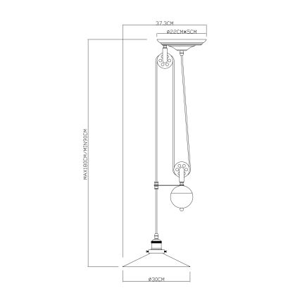 Globo - Hängeleuchte an Schnur 1xE27/60W/230V