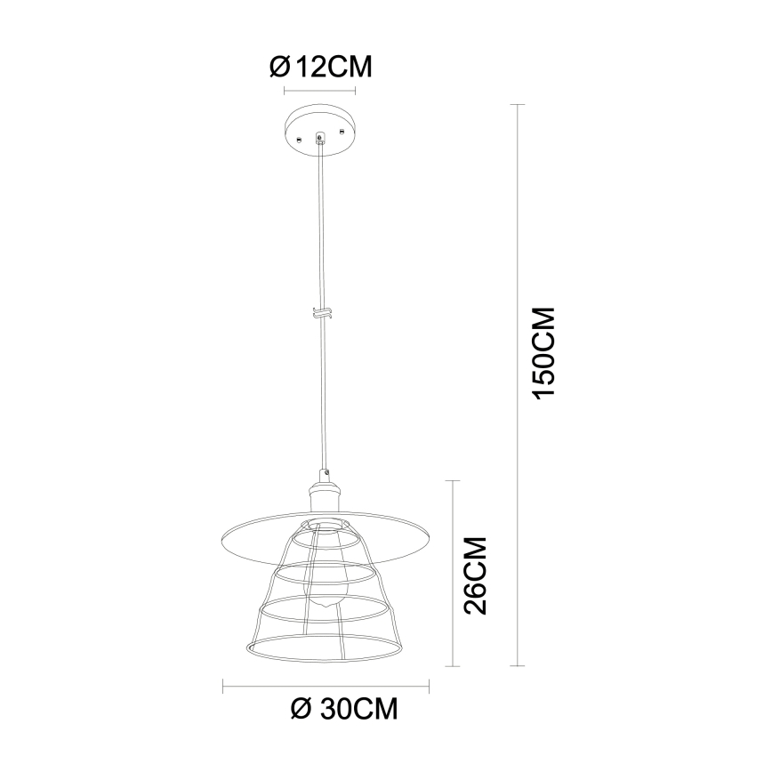Globo - Hängeleuchte an Seil 1xE27/60W/230V
