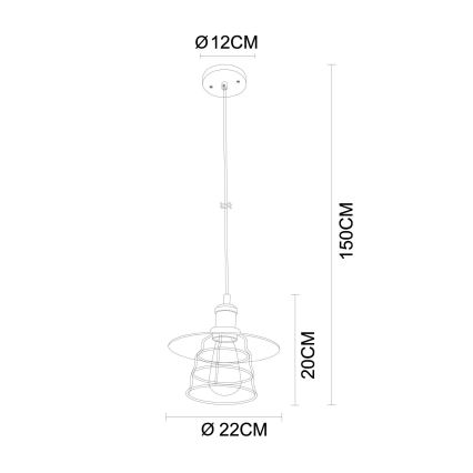 Globo - Hängeleuchte an Schnur 1xE27/60W/230V