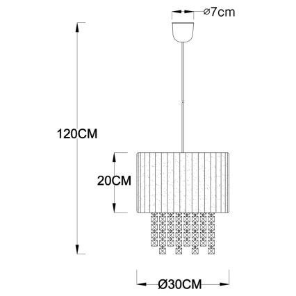 Globo - Kronleuchter an Schnur 1xE27/60W/230V