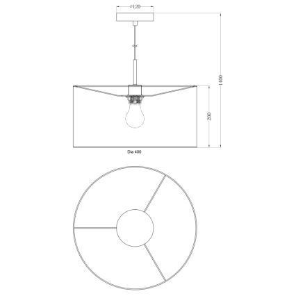 Globo - Hängeleuchte an Schnur 1xE27/60W/230V