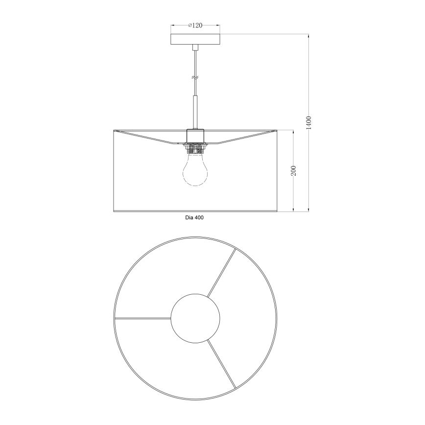 Globo - Hängeleuchte an Schnur 1xE27/60W/230V