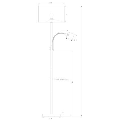 Globo - Stehlampe 1xE27/40W/230V + 1xE14/25W