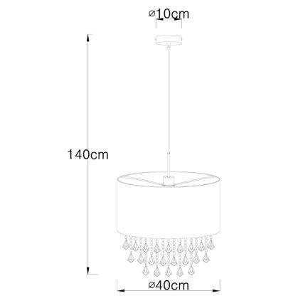 Globo - Hängeleuchte an Schnur 1xE27/60W/230V