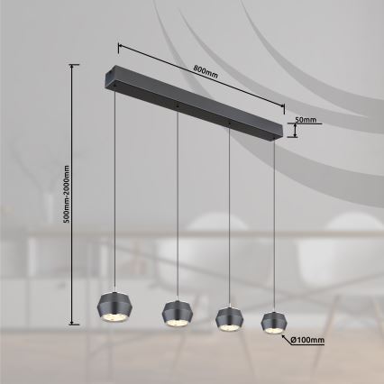 Globo - LED-Hängeleuchte 4xLED/6W/230V