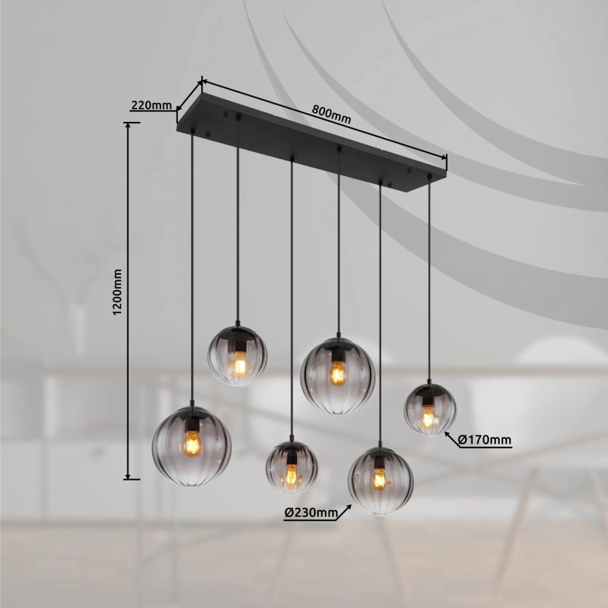 Globo - Hängeleuchte 6xE27/60W/230V