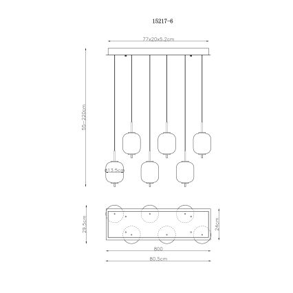 Globo - LED-Hängeleuchte 6xLED/6,7W/230V
