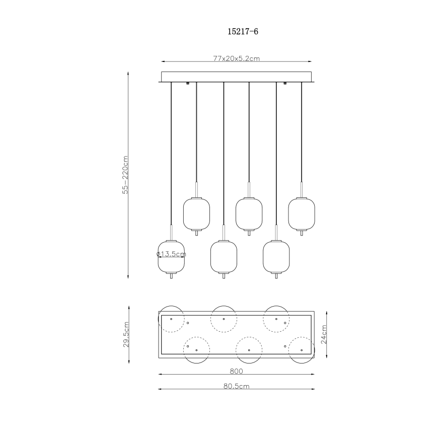 Globo - LED-Hängeleuchte 6xLED/6,7W/230V