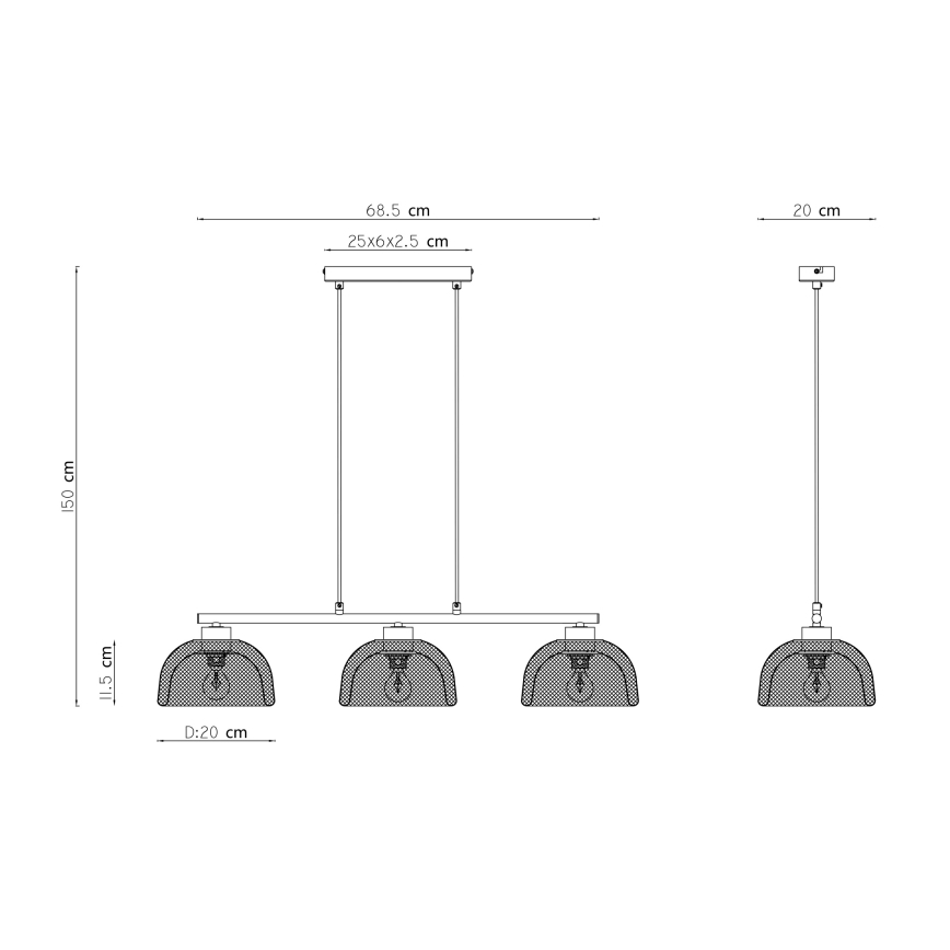 Globo - Hängeleuchte 3xE14/40W/230V