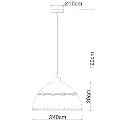 Globo - Kronleuchter an Schnur 1xE27/60W/230V