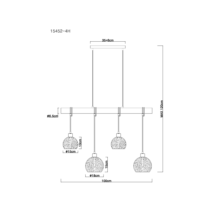 Globo - Hängeleuchte 4xE27/40W/230V