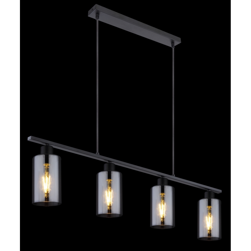 Globo - Hängeleuchte 4xE27/60W/230V schwarz