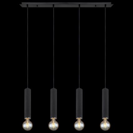 Globo - Hängeleuchte 4xE27/60W/230V schwarzes Holz