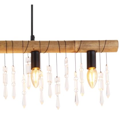 Globo 15532-5H - Hängeleuchte an Kabel KIRA 5xE14/40W/230V schwarz/braun