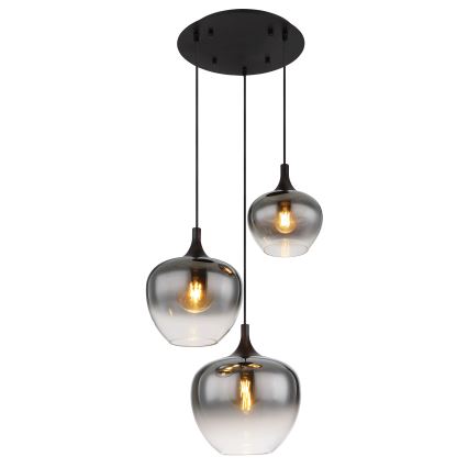 Globo - Hängeleuchte 3xE27/40W/230V d 48 cm schwarz
