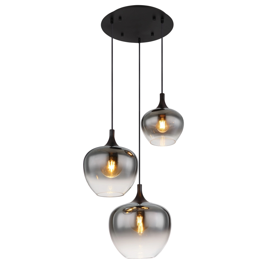 Globo - Hängeleuchte 3xE27/40W/230V d 48 cm schwarz