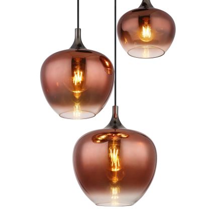 Globo - Hängeleuchte 3xE27/40W/230V kupfern