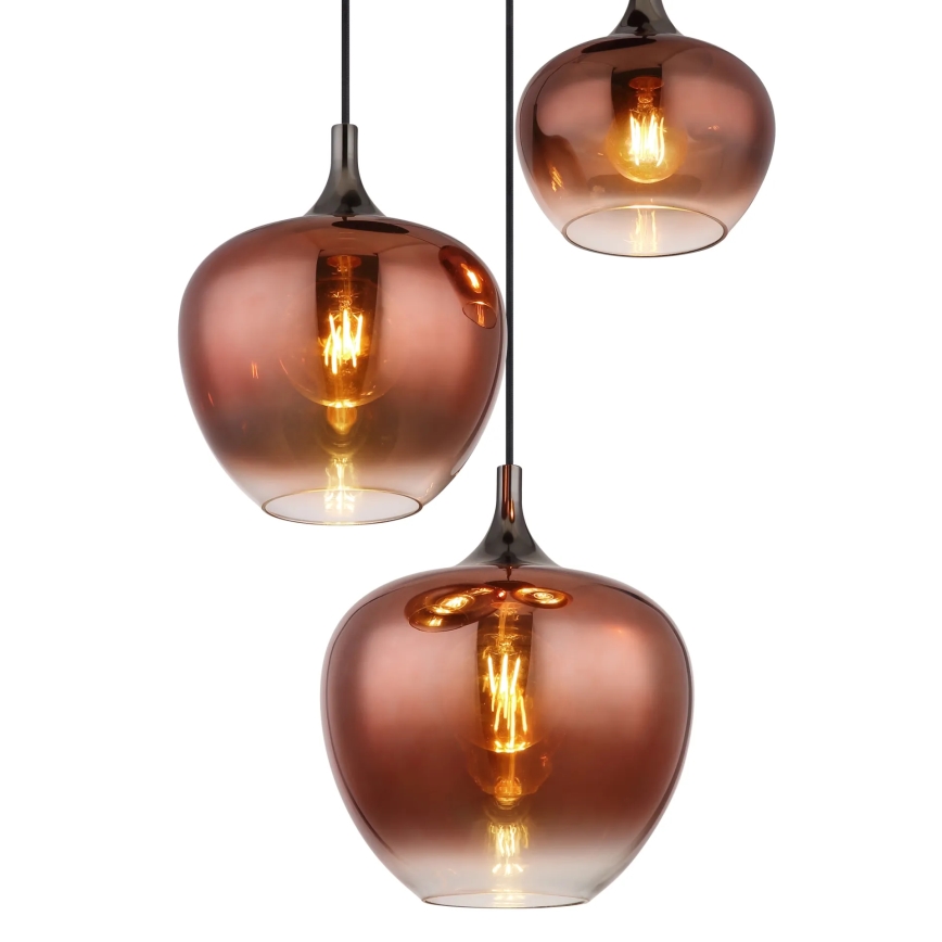 Globo - Hängeleuchte 3xE27/40W/230V kupfern