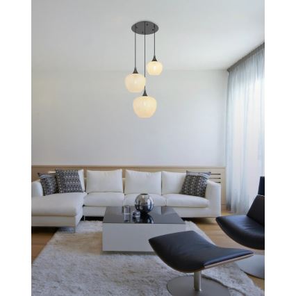 Globo - Hängeleuchte 3xE27/40W/230V weiß/anthrazit