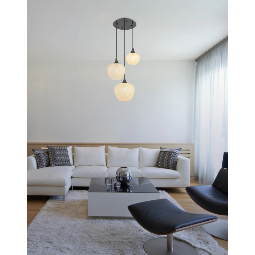Globo - Hängeleuchte 3xE27/40W/230V weiß/anthrazit
