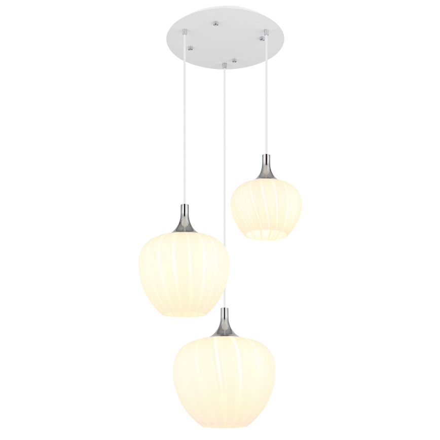Globo - Hängeleuchte 3xE27/40W/230V weiß