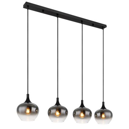 Globo - Pendelleuchte an Kabel 4xE27/40W/230V schwarz
