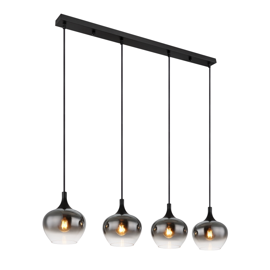 Globo - Pendelleuchte an Kabel 4xE27/40W/230V schwarz