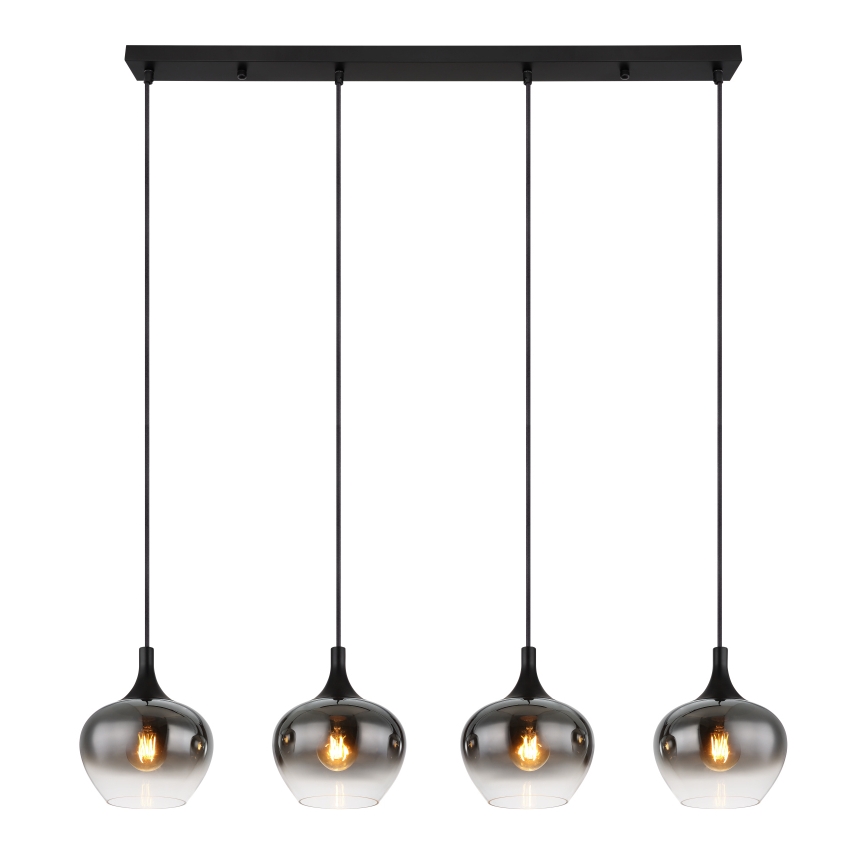 Globo - Pendelleuchte an Kabel 4xE27/40W/230V schwarz