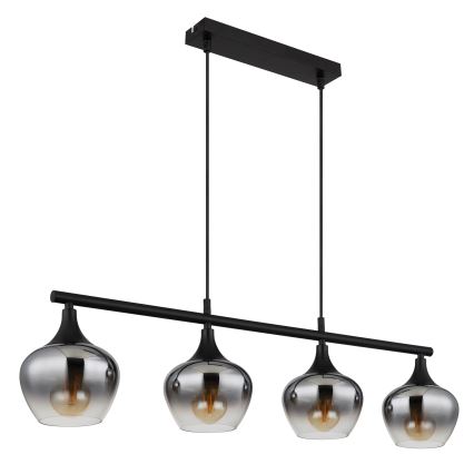 Globo - Hängeleuchte 4xE27/40W/230V schwarz