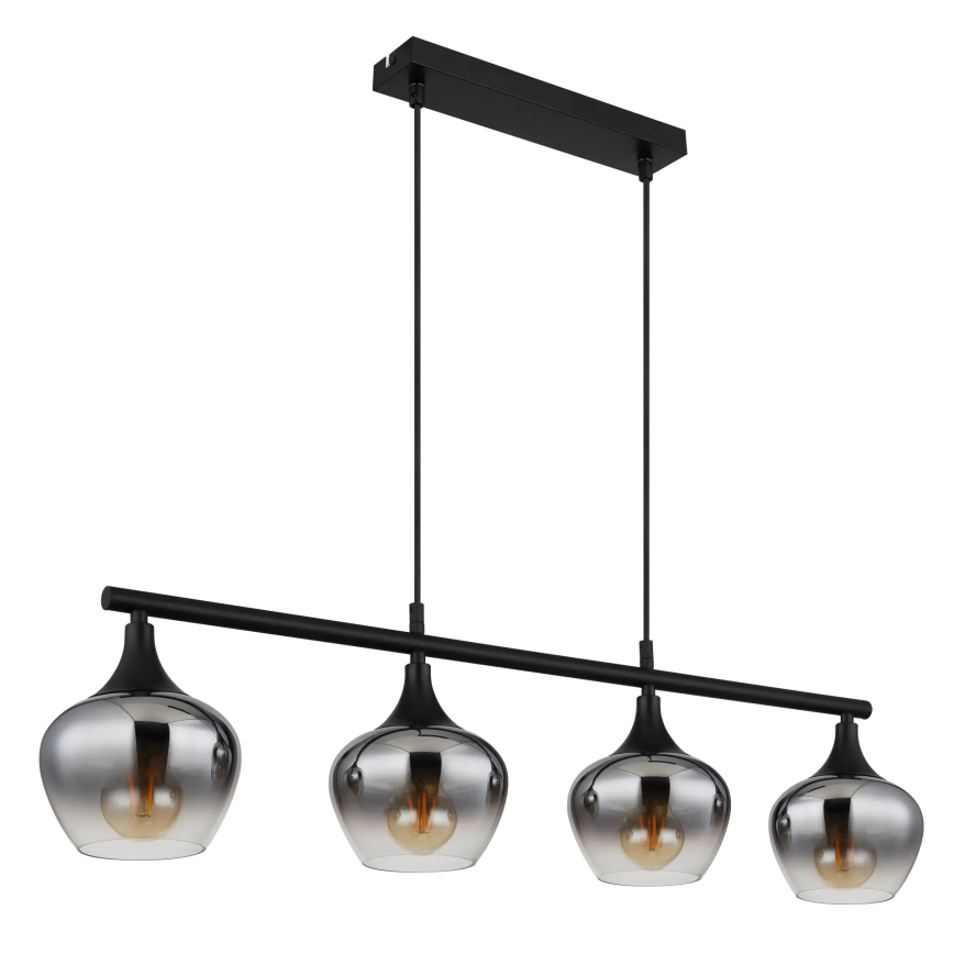 Globo - Hängeleuchte 4xE27/40W/230V schwarz