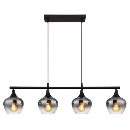 Globo - Hängeleuchte 4xE27/40W/230V schwarz