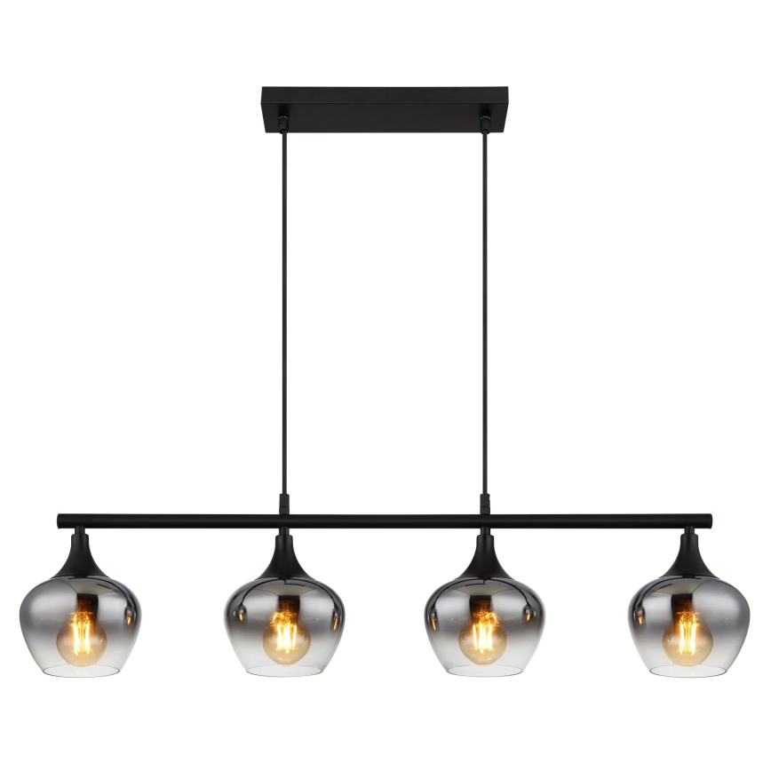 Globo - Hängeleuchte 4xE27/40W/230V schwarz