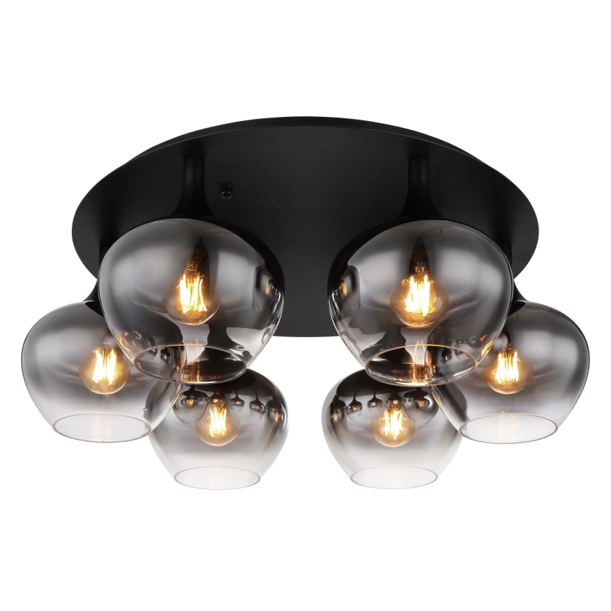Globo - Aufgesetzte Deckenleuchte 6xE27/40W/230V Ø 65 cm schwarz