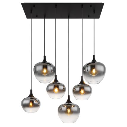 Globo - Hängeleuchte 6xE27/40W/230V schwarz