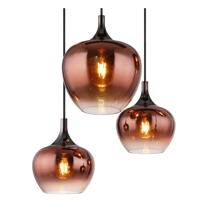 Globo - Pendelleuchte an Kabel 6xE27/40W/230V kupferfarben