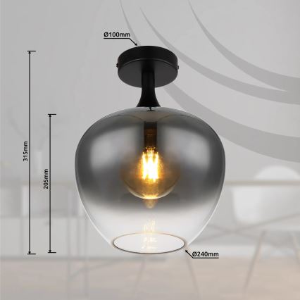 Globo - Deckenleuchte 1xE27/40W/230V Rauch-