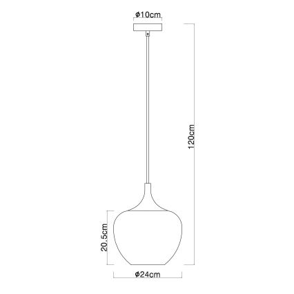 Globo - Hängeleuchte 1xE27/60W/230V d 24 cm kupfern