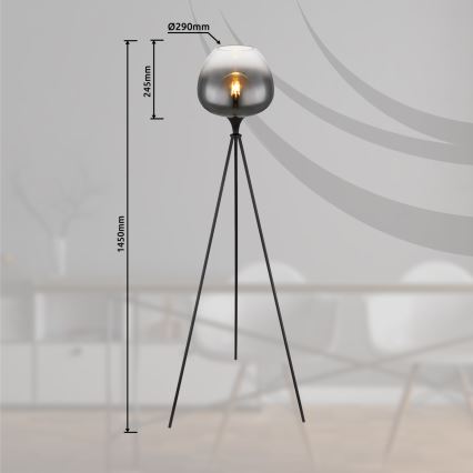 Globo - Stehleuchte 1xE27/60W/230V schwarz