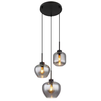Globo - Kabel-Pendelleuchte 3xE27/40W/230V, schwarz