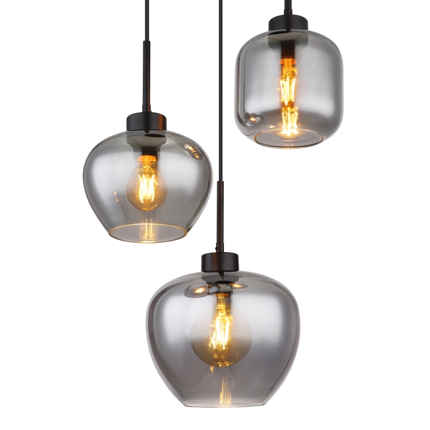 Globo - Kabel-Pendelleuchte 3xE27/40W/230V, schwarz