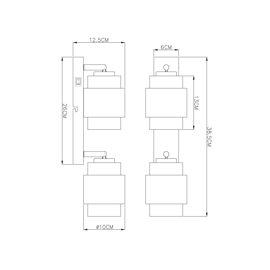 Globo - Deckenspot 2xE27/40W/230V schwarz/bronze