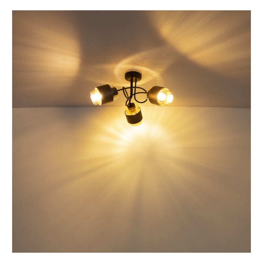 Globo - Aufgesetzte Deckenleuchte 3xE27/40W/230V schwarz/bronze