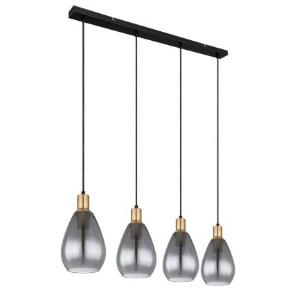 Globo - Deckenleuchte an Kabel 4xE27/40W/230V Messing