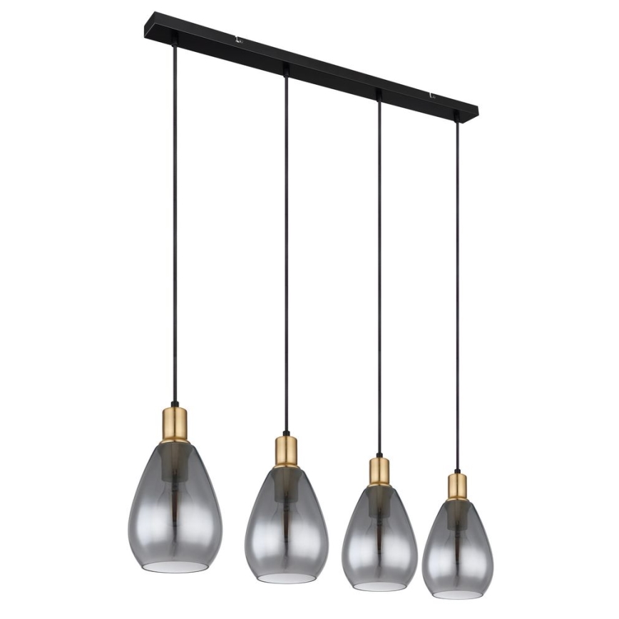 Globo - Deckenleuchte an Kabel 4xE27/40W/230V Messing
