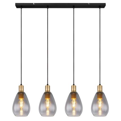 Globo - Deckenleuchte an Kabel 4xE27/40W/230V Messing