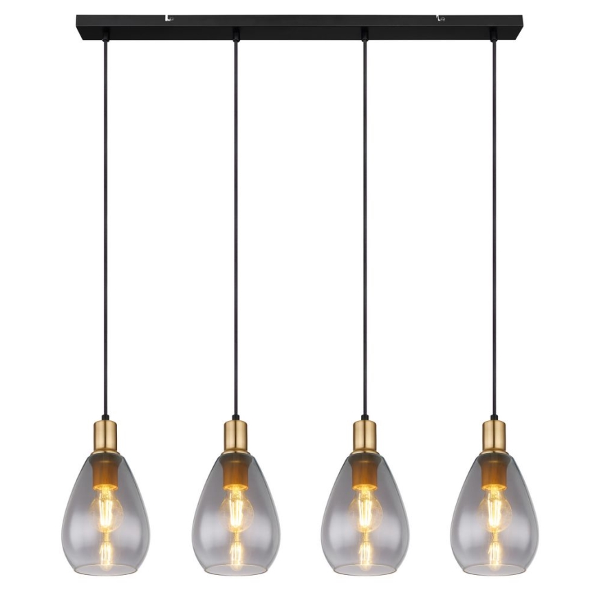 Globo - Deckenleuchte an Kabel 4xE27/40W/230V Messing