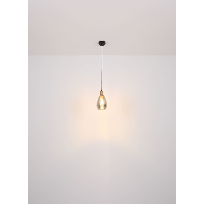 Globo - Hängeleuchte an Schnur 1xE27/40W/230V Messing