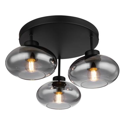Globo - Aufbau-Deckenleuchte 3xE27ILLU/40W/230V schwarz