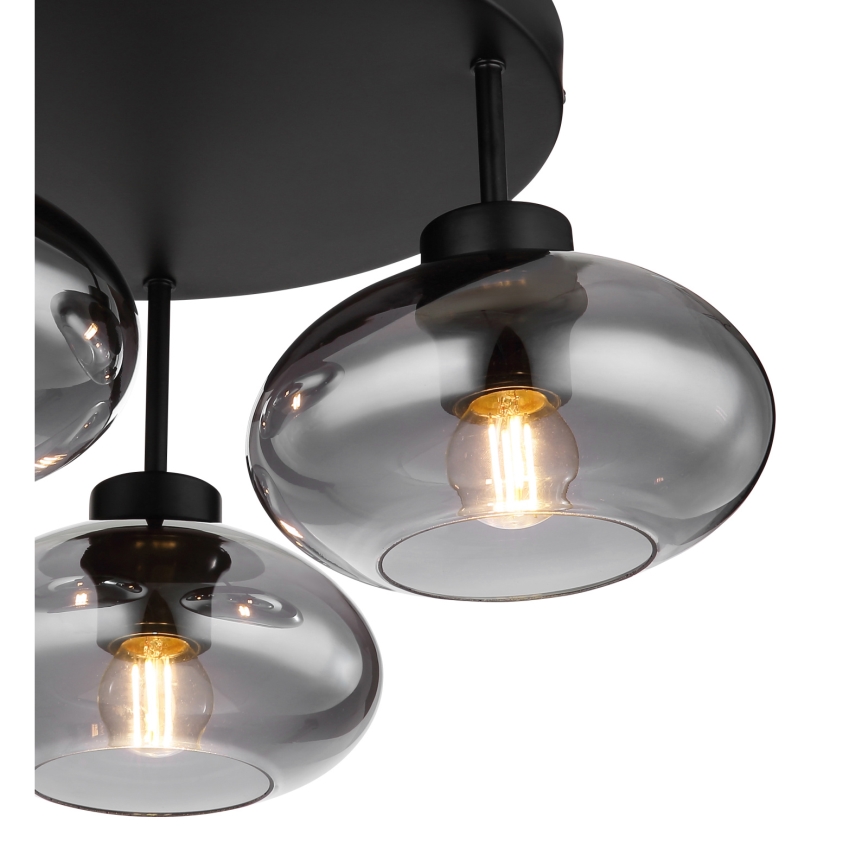 Globo - Aufbau-Deckenleuchte 3xE27ILLU/40W/230V schwarz